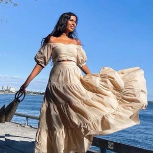 Mango set top and skirt bloggers fav